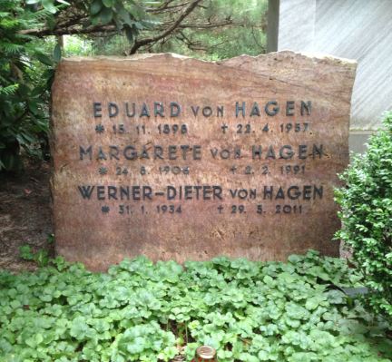 Grabstein Eduard von Hagen, Waldfriedhof Dahlem, Berlin, Deutschland