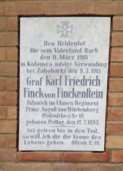 Grabstein Karl Friedrich Graf Finck von Finckenstein, Friedhof Bornstedt, Brandenburg