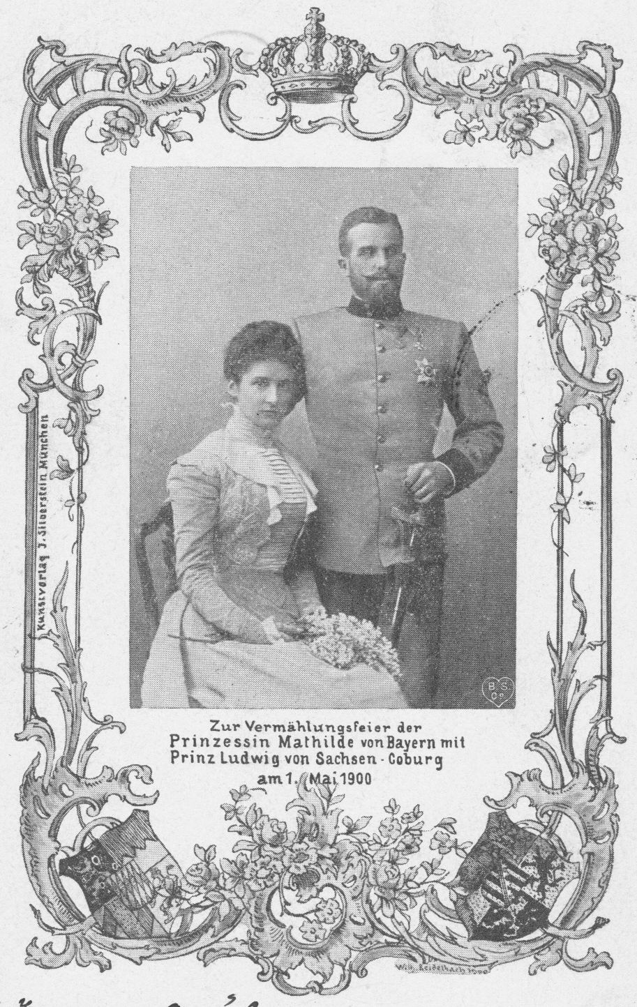 Ludwig Gaston Prinz von Sachsen-Coburg und Gotha mit seiner ersten Frau Mathilde Prinzessin von Bayern